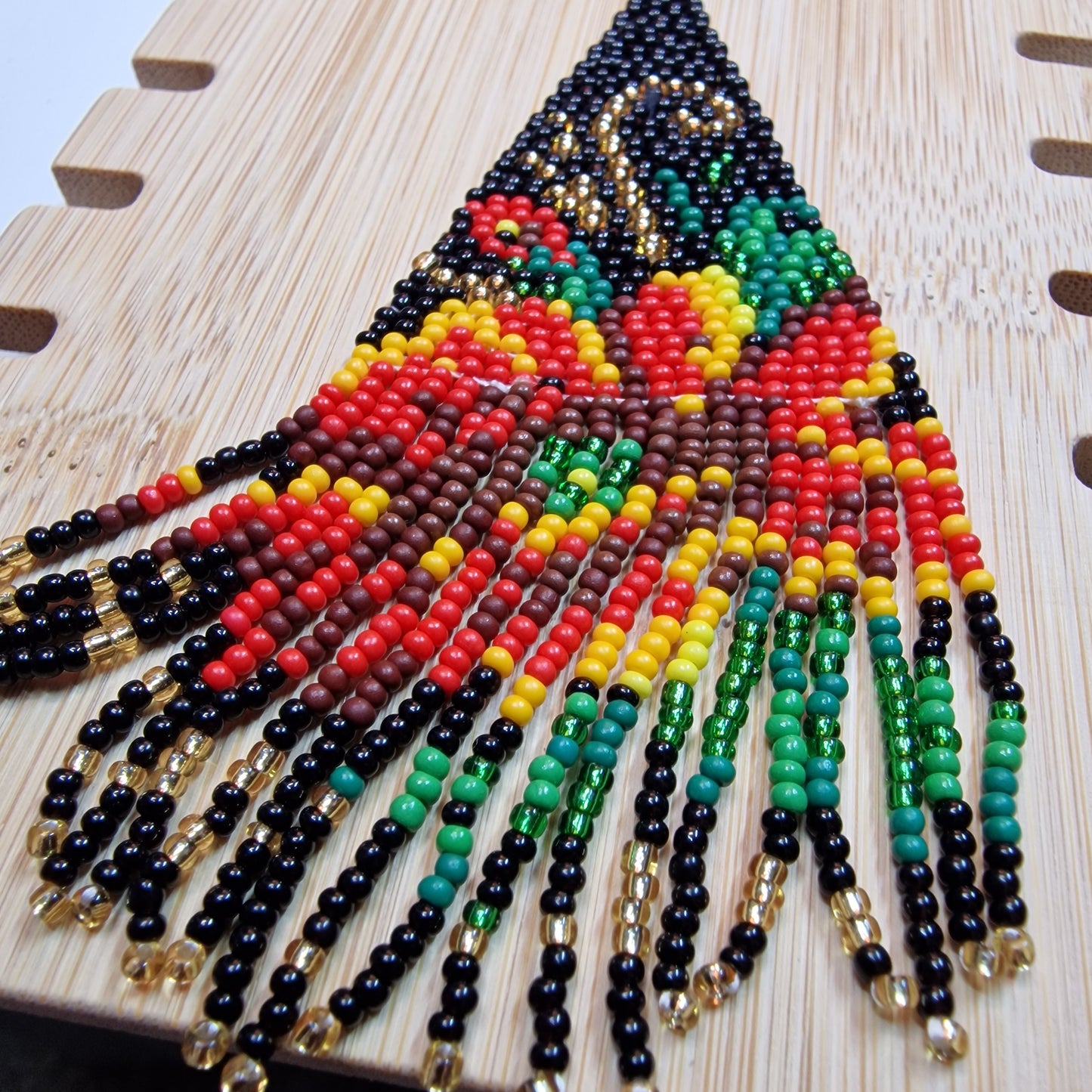 Rainbow Beaded Statement Earrings – Colorful Boho Drop Earrings