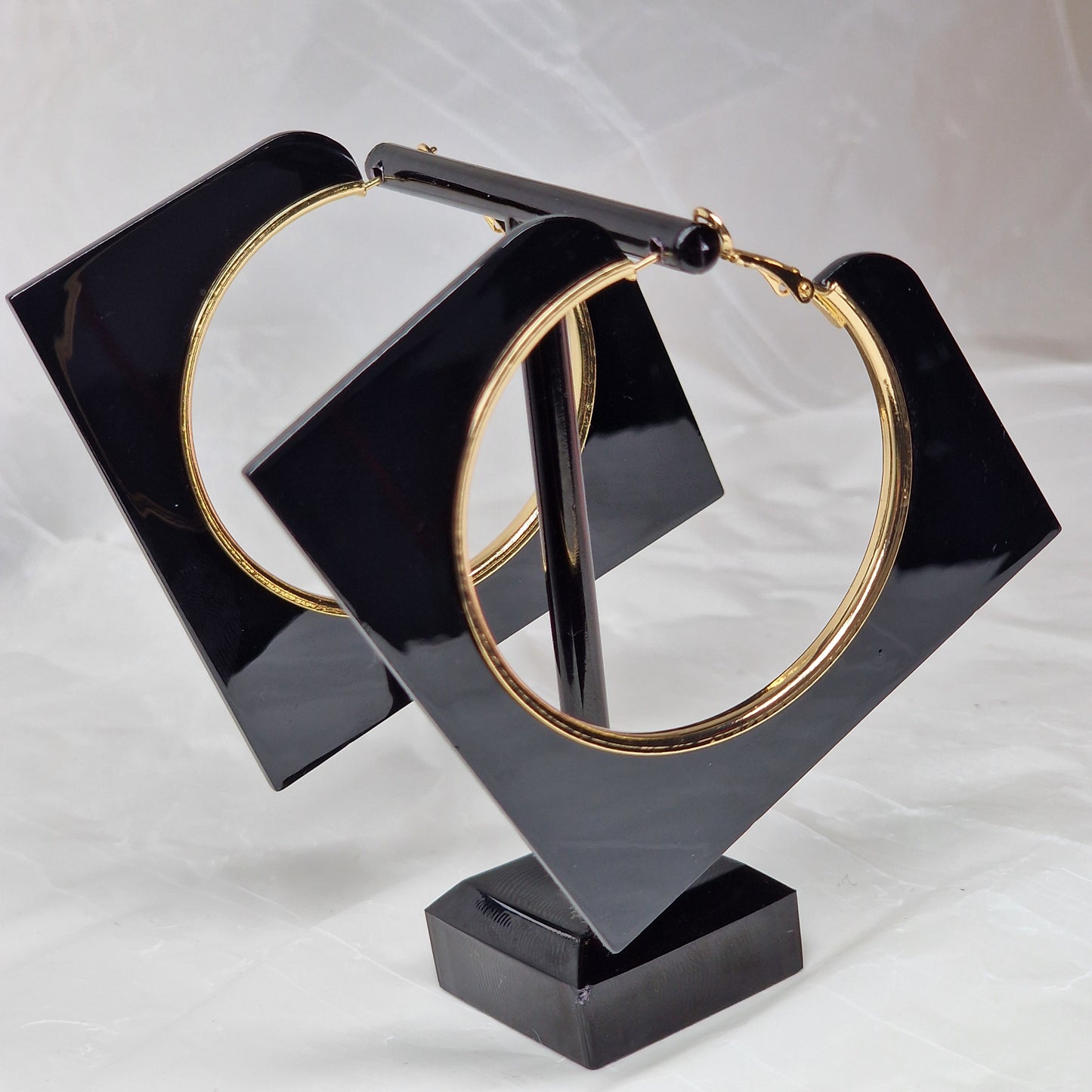 Gold Acrylic Hoop Earrings – Large Lightweight Statement Hoops, Modern Minimalist Jewelry, Gift for Her