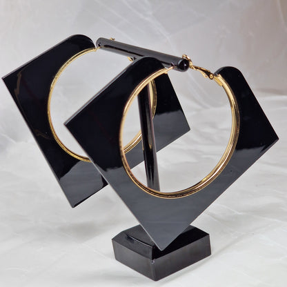 Gold Acrylic Hoop Earrings – Large Lightweight Statement Hoops, Modern Minimalist Jewelry, Gift for Her