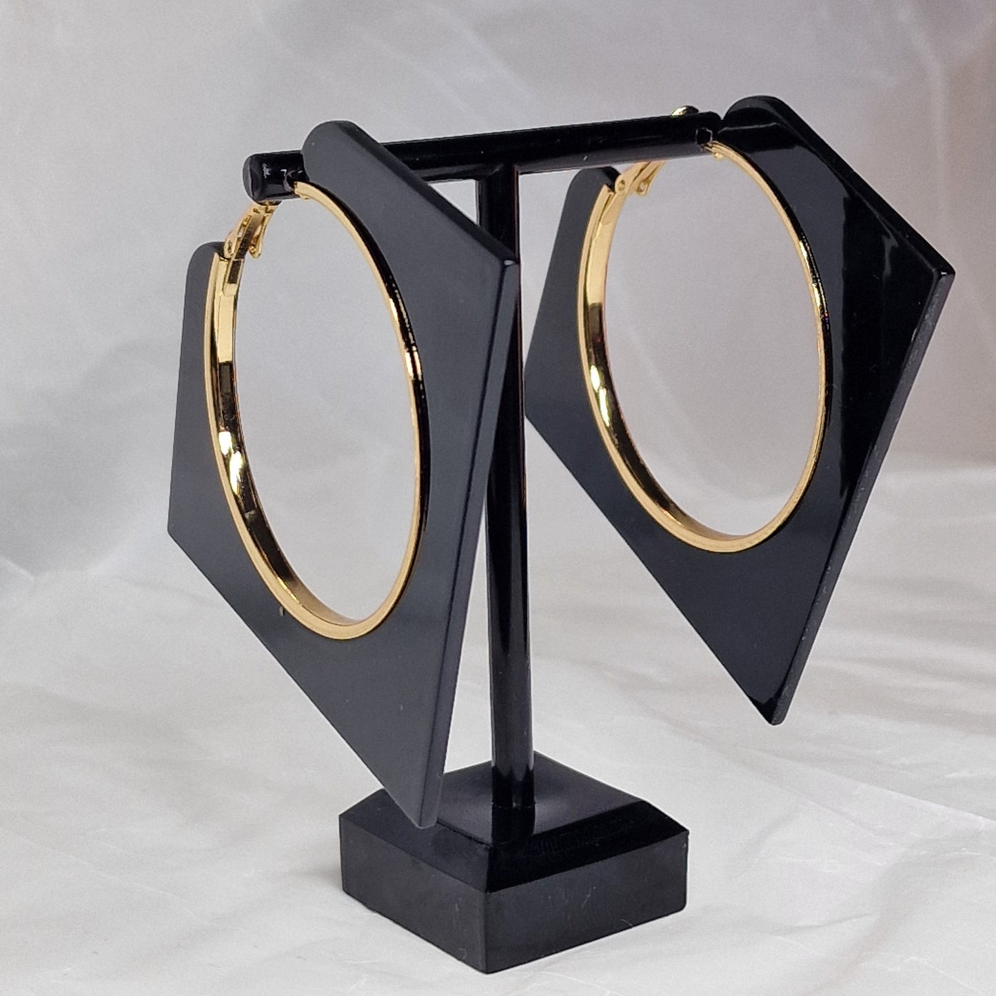 Gold Acrylic Hoop Earrings – Large Lightweight Statement Hoops, Modern Minimalist Jewelry, Gift for Her