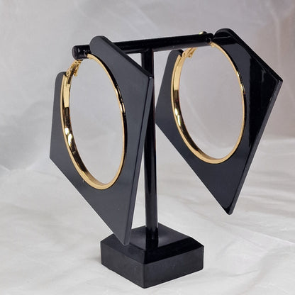 Gold Acrylic Hoop Earrings – Large Lightweight Statement Hoops, Modern Minimalist Jewelry, Gift for Her