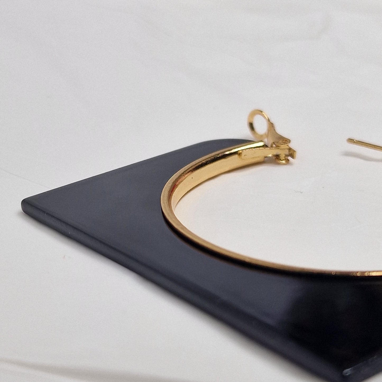 Gold Acrylic Hoop Earrings – Large Lightweight Statement Hoops, Modern Minimalist Jewelry, Gift for Her