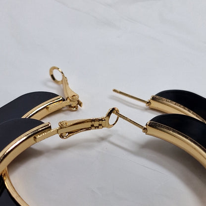 Gold Acrylic Hoop Earrings – Large Lightweight Statement Hoops, Modern Minimalist Jewelry, Gift for Her