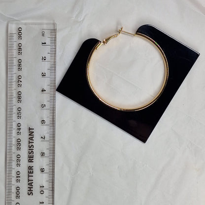 Gold Acrylic Hoop Earrings – Large Lightweight Statement Hoops, Modern Minimalist Jewelry, Gift for Her