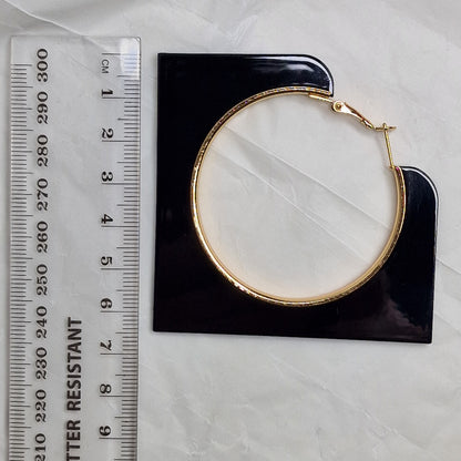 Gold Acrylic Hoop Earrings – Large Lightweight Statement Hoops, Modern Minimalist Jewelry, Gift for Her