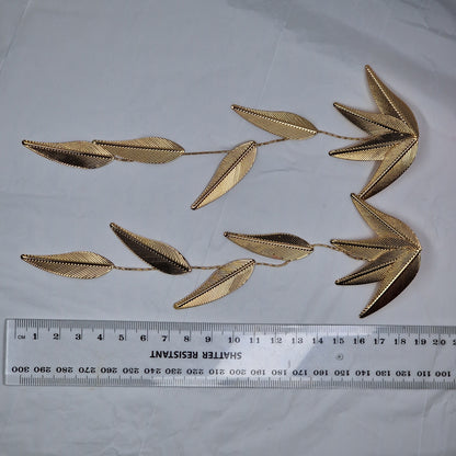 Dramatic Gold Leaf Drop Earrings – Long Statement Botanical Earrings