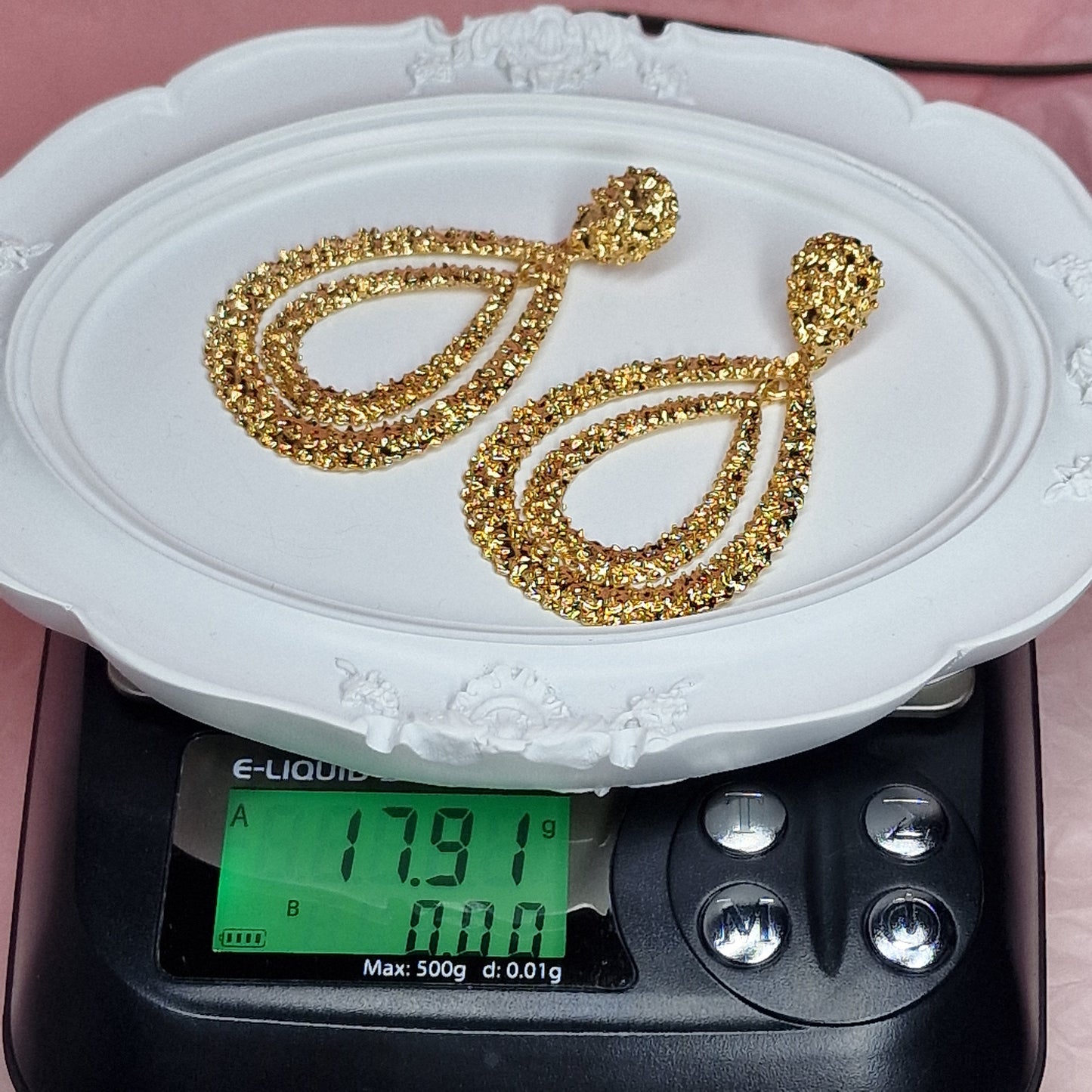 Gold Crystal Teardrop Earrings – Luxury Statement Glam Earrings