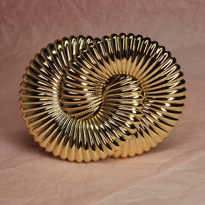 Gold Spiral Statement Cuff Bracelet, Oversized Gold Bracelet, Luxury Sculptural Bangle, Bold Runway Jewelry