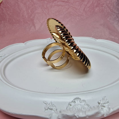 Gold Spiral Statement Ring, Sculptural Chunky Gold Ring, Vintage Inspired Cocktail Ring, Bold Luxury Ring for Women