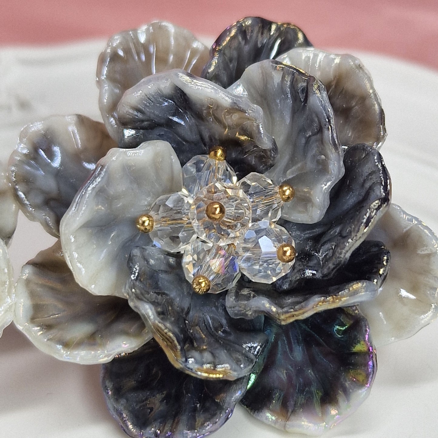 Oversized Floral Statement Earrings Silver Flower Romantic Jewelry