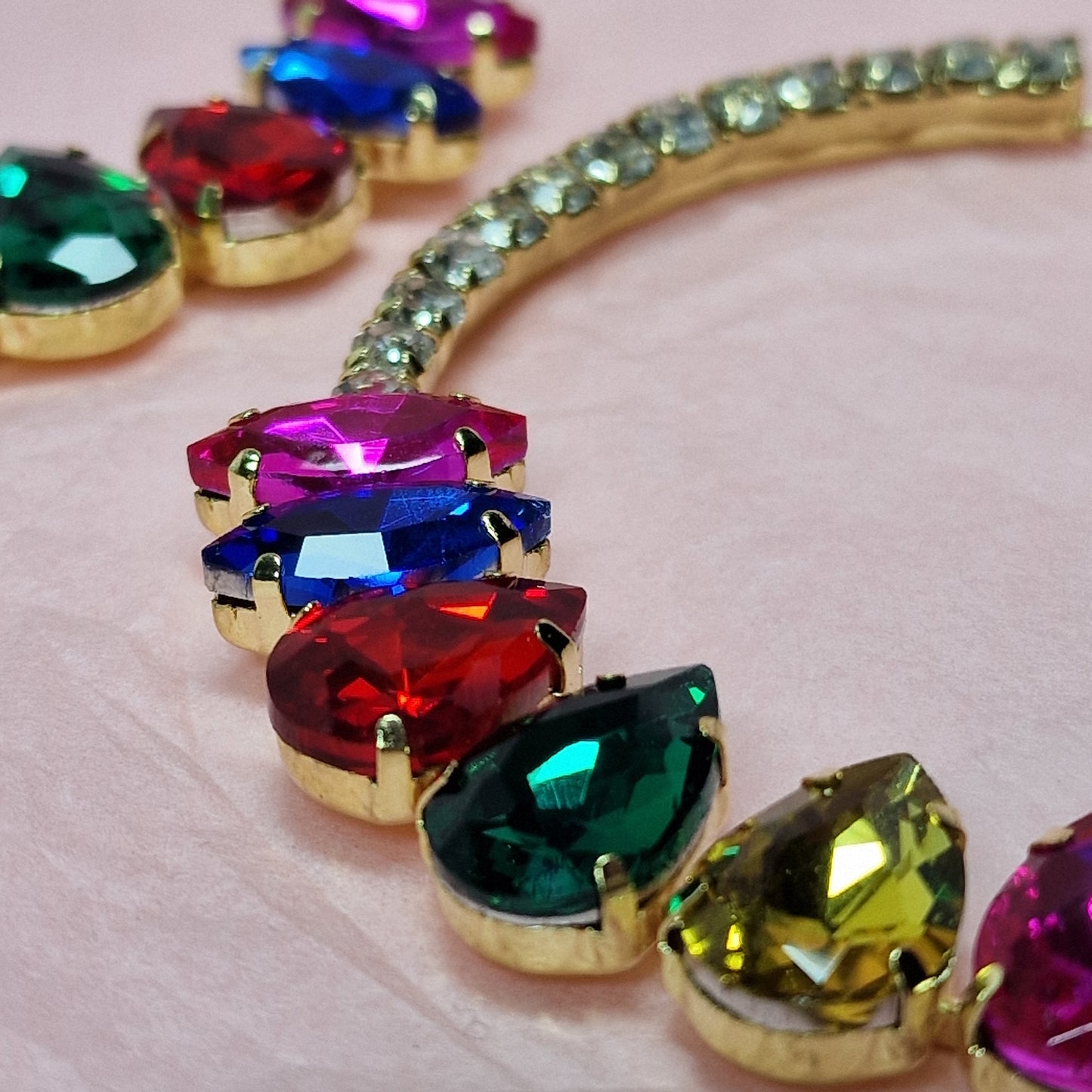 Rainbow Crystal Hoop Earrings – Colourful Rhinestone Statement Earrings