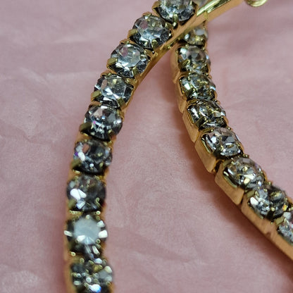 Rainbow Crystal Hoop Earrings – Colourful Rhinestone Statement Earrings