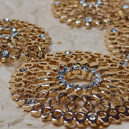 Gold Lace Statement Earrings – Bridal Wedding Guest Jewelry