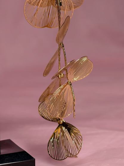 Golden Orchid Statement Earrings – Oversized Floral Gold Earrings