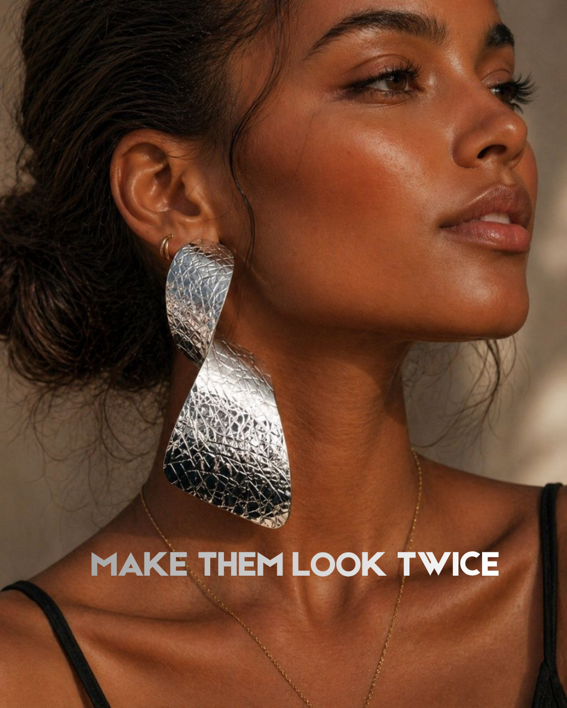 Silver Textured Statement Earrings – Sculptural Drop Earrings