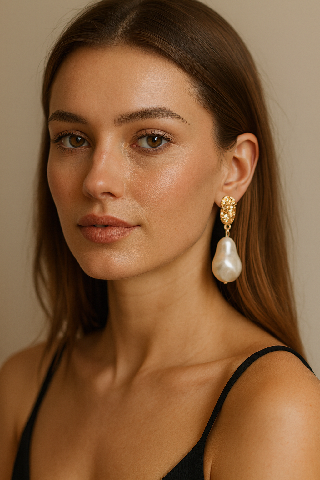 Baroque Pearl Drop Earrings – Gold Statement Bridal Earrings