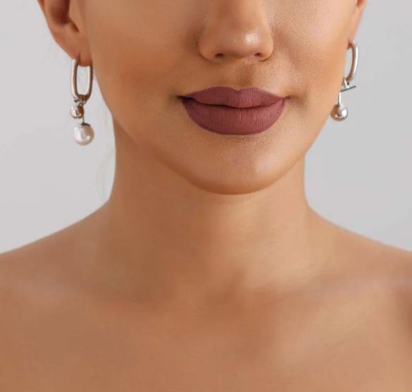 Minimalist Silver Hoop Earrings with Drop Ball – Modern Statement Dangle Earrings for Women, Elegant Gift Jewelry