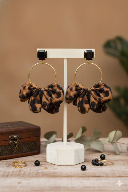 Leopard Statement Earrings – Gold Hoop Animal Print Earrings