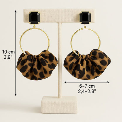Leopard Statement Earrings – Gold Hoop Animal Print Earrings