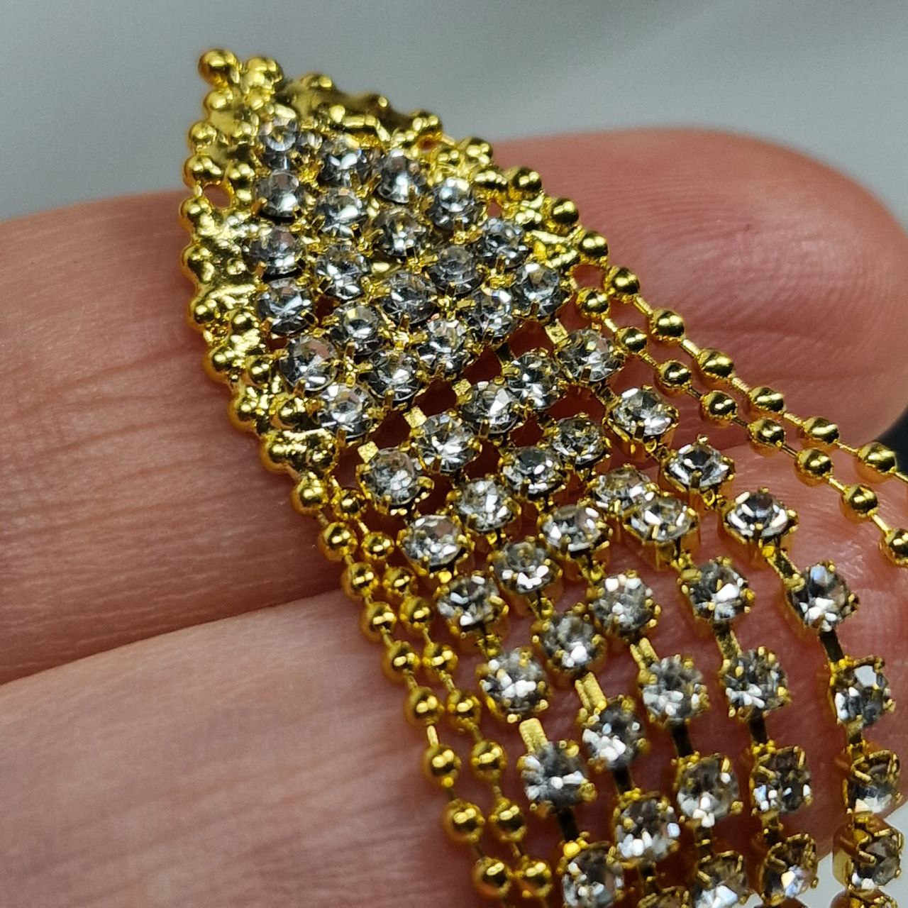 Gold Crystal Fringe Statement Earrings – Long Rhinestone Tassel Luxury Earrings