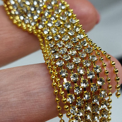 Gold Crystal Fringe Statement Earrings – Long Rhinestone Tassel Luxury Earrings