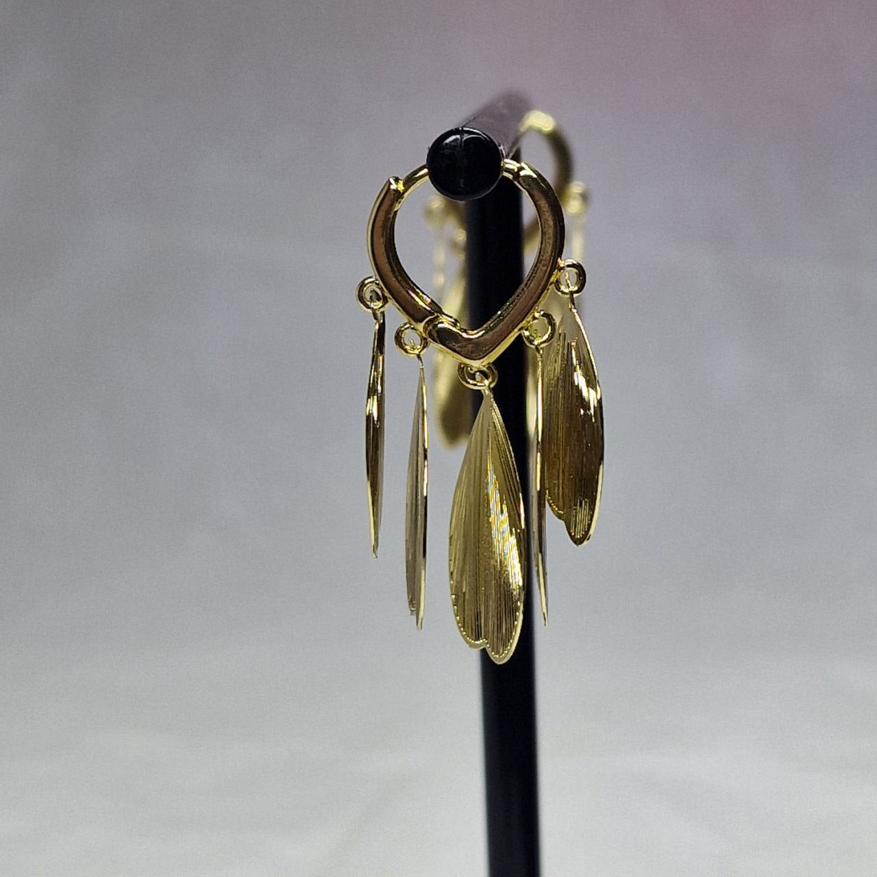 Gold Petal Drop Earrings – Lightweight Floral Statement Earrings, Layered Shell Design Jewelry, Gift for Her
