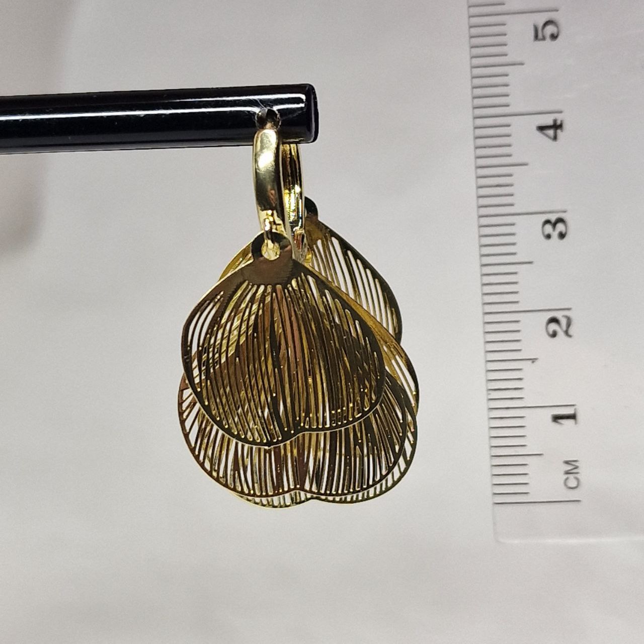 Gold Petal Drop Earrings – Lightweight Floral Statement Earrings, Layered Shell Design Jewelry, Gift for Her