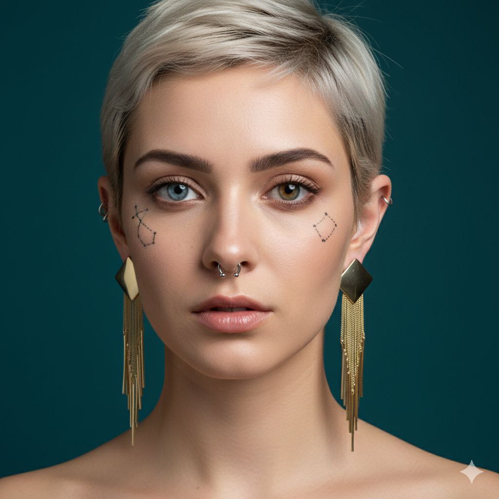 Gold Tassel Statement Earrings – Long Chain Fringe Earrings, Elegant Drop Earrings, Evening Jewelry Gift for Her
