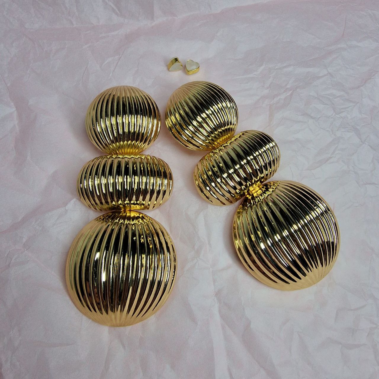 Bold Gold Tiered Statement Earrings – Large Sculptural Drop Earrings Runway Glam Party Jewelry Gift