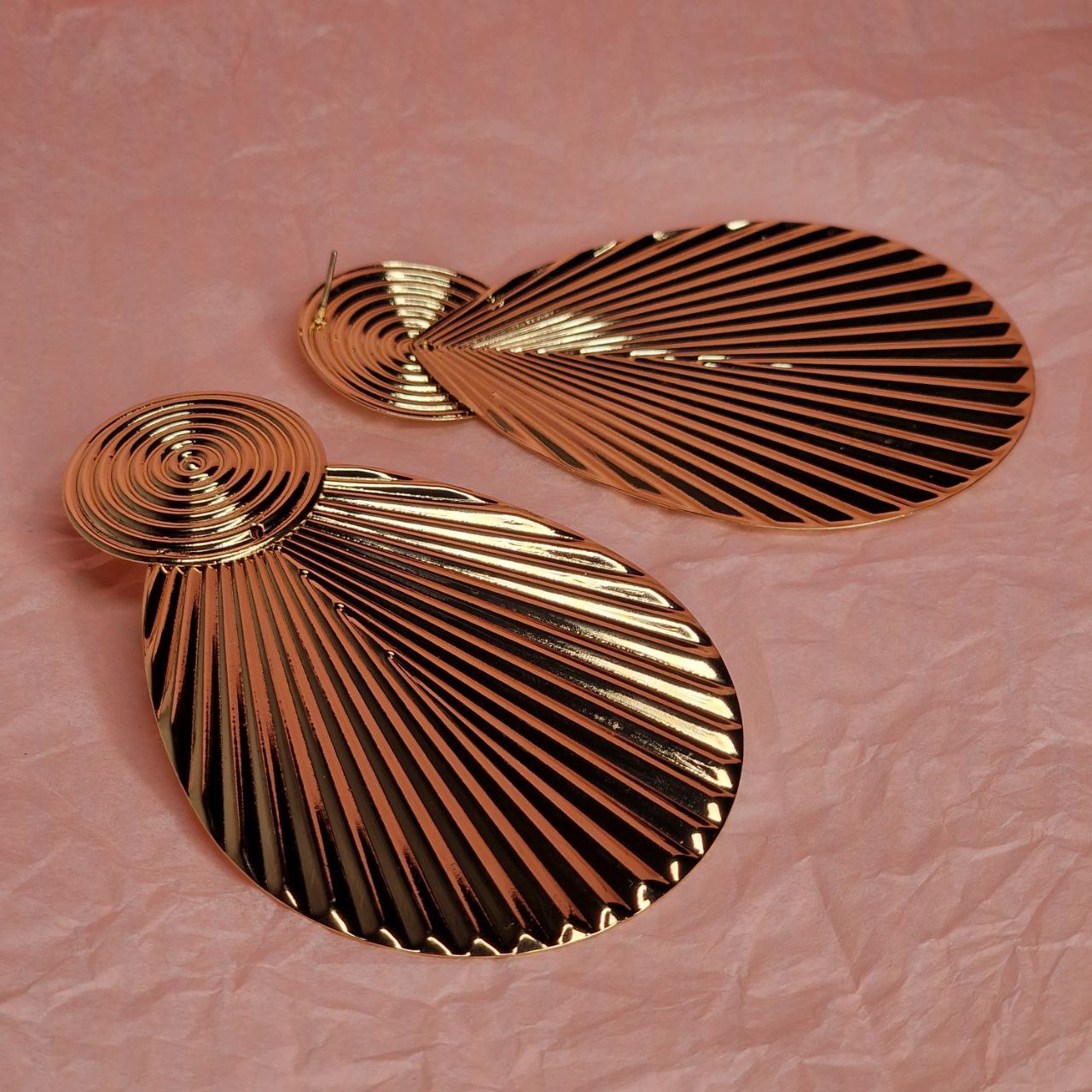 Gold Shell Statement Earrings – Large Sculptural Drop Earrings Bold Luxury Resort Glam Jewelry Gift