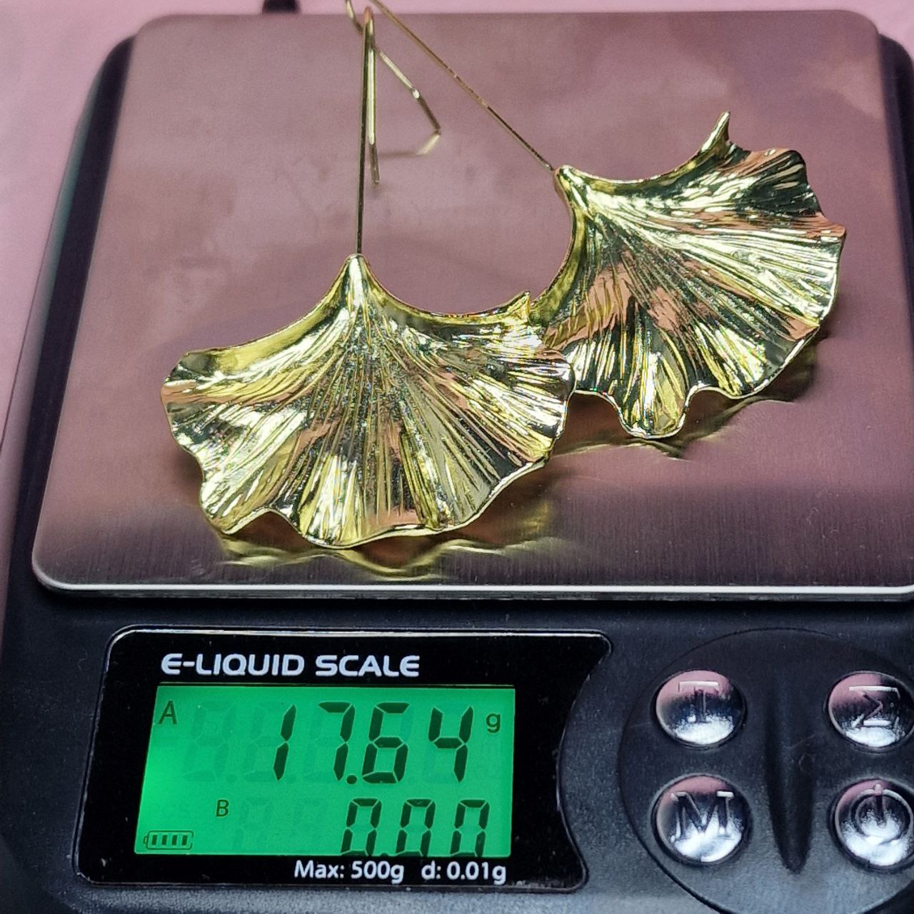 Gold Ginkgo Leaf Statement Earrings Long Nature Inspired Drop Earrings Botanical Fan Earrings Lightweight Luxury Dangle Earrings Gift for Her