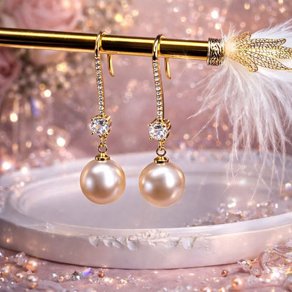 Gold Pearl Drop Earrings – Elegant Bridal Pearl Earrings