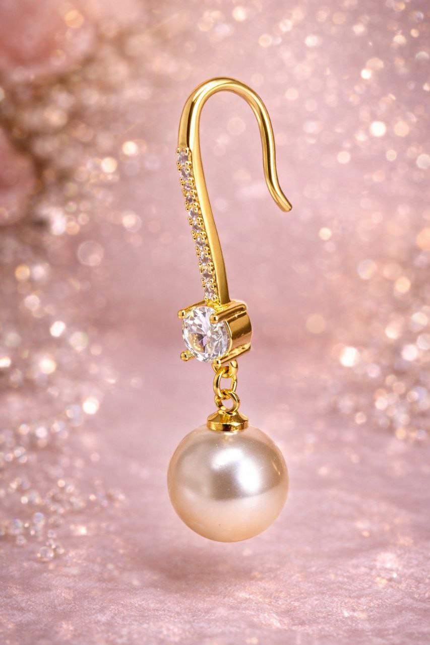Gold Pearl Drop Earrings – Elegant Bridal Pearl Earrings