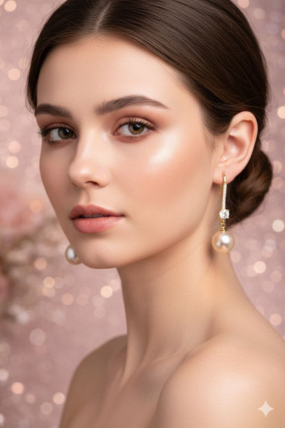 Gold Pearl Drop Earrings – Elegant Bridal Pearl Earrings