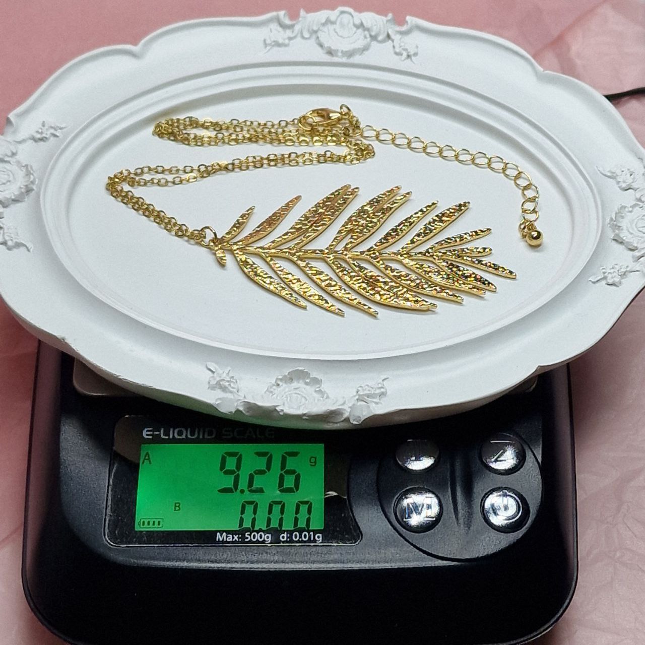 Gold Palm Leaf Jewelry Set | Statement Earrings & Necklace Set | Tropical Boho Gift for Women