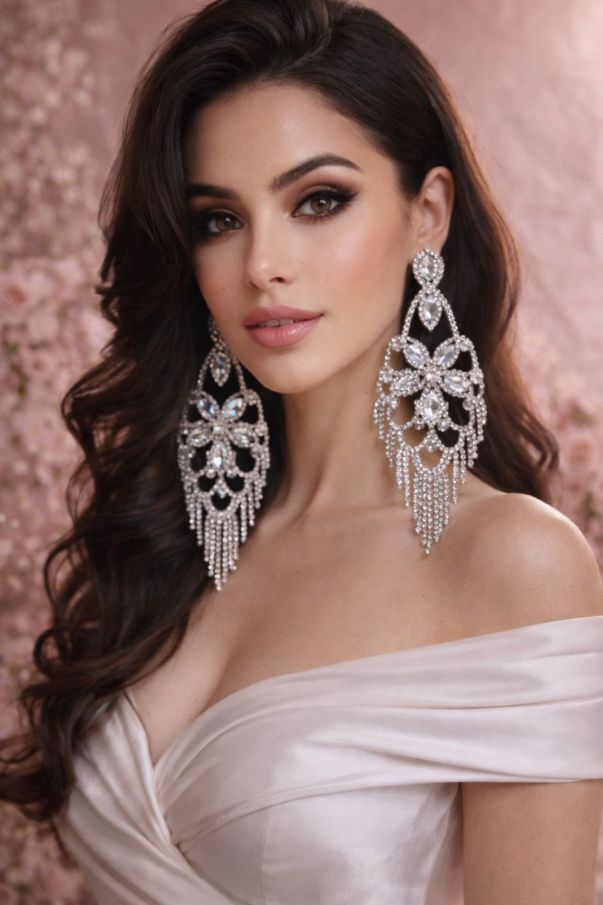 Crystal Chandelier Statement Earrings | Bridal Rhinestone Tassel Earrings