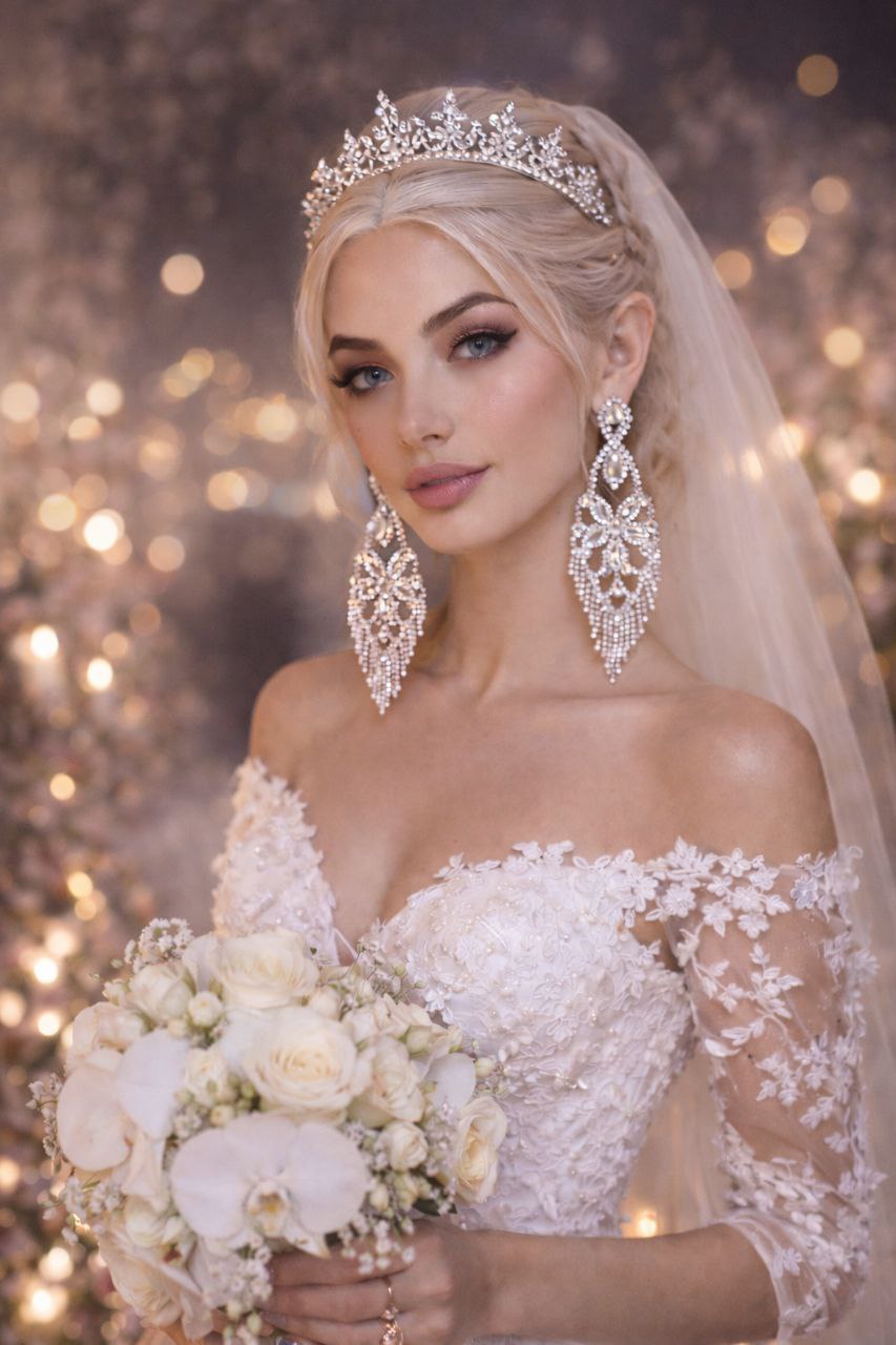 Crystal Chandelier Statement Earrings | Bridal Rhinestone Tassel Earrings
