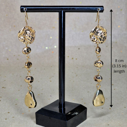 Gold Drop Statement Earrings – Modern Minimalist Luxury Jewelry