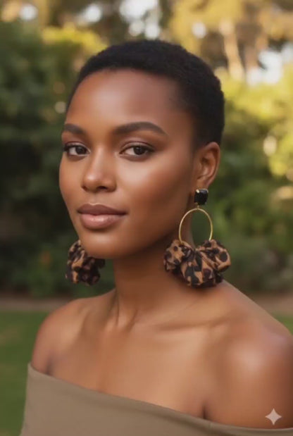 Leopard Statement Earrings – Gold Hoop Animal Print Earrings