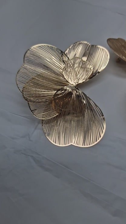 Gold Floral Statement Earrings – Oversized Flower Earrings, Luxury Lightweight Petal Earrings, Elegant Gift for Her